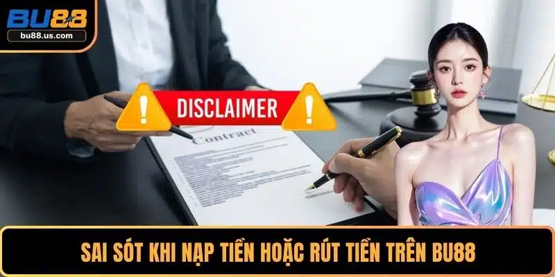 Sai sót khi nạp tiền hoặc rút tiền trên BU88